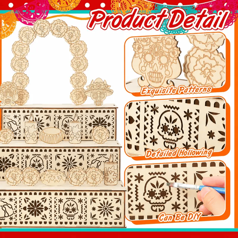 🎃🏵️Day of the Dead Wooden Altar Display Set(📦Buy 2 Free Shipping)