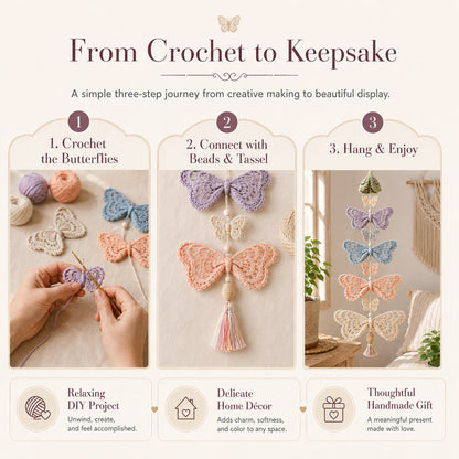 🦋Butterfly Garden Cascade DIY Crochet Kit