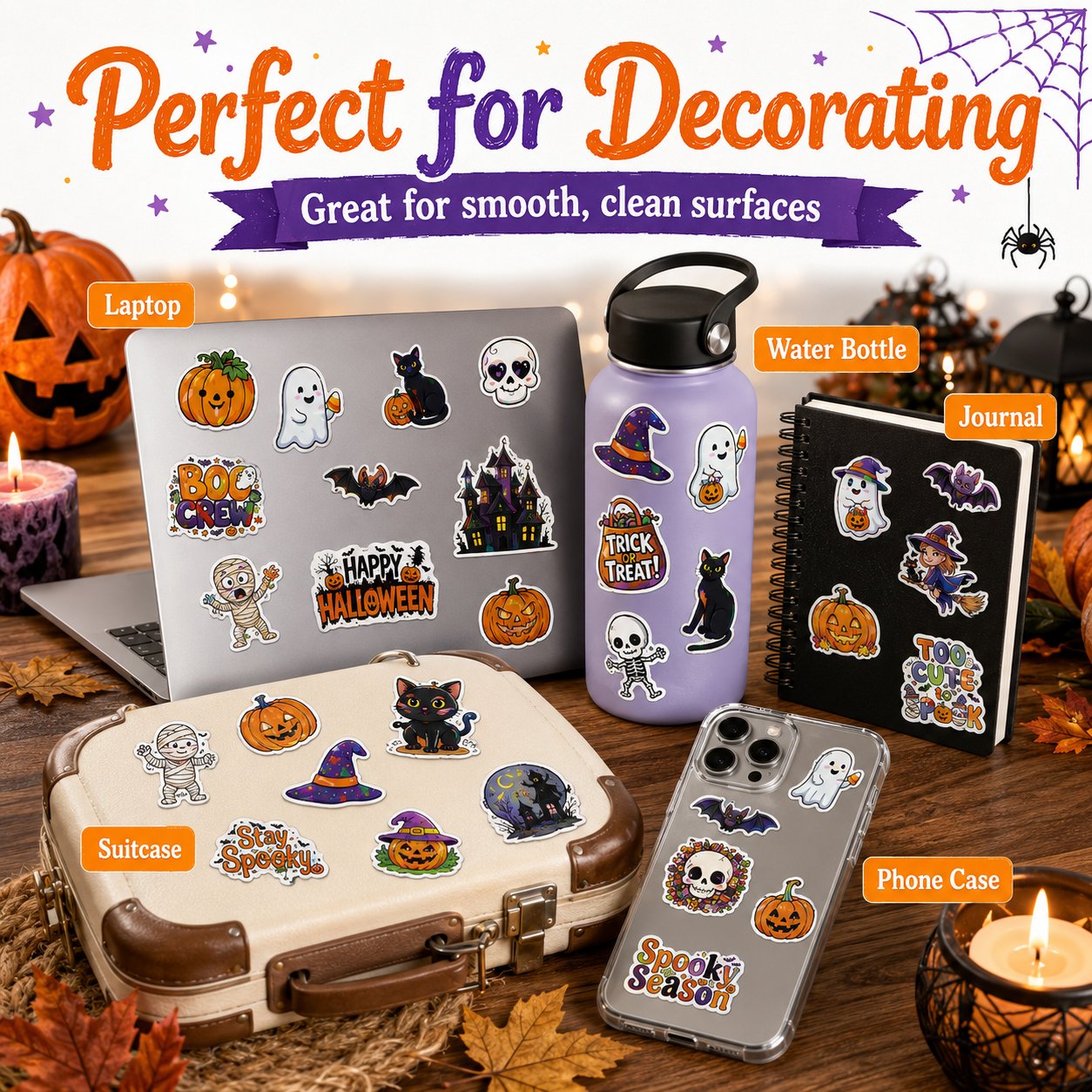 🎃 Holographic Halloween Sticker Pack — Add Spooky Sparkle Everywhere! 👻✨