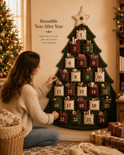 🎄✨DIY 24-Pocket Fabric Christmas Advent Tree Kit(📦 Buy 2 Free Shipping)