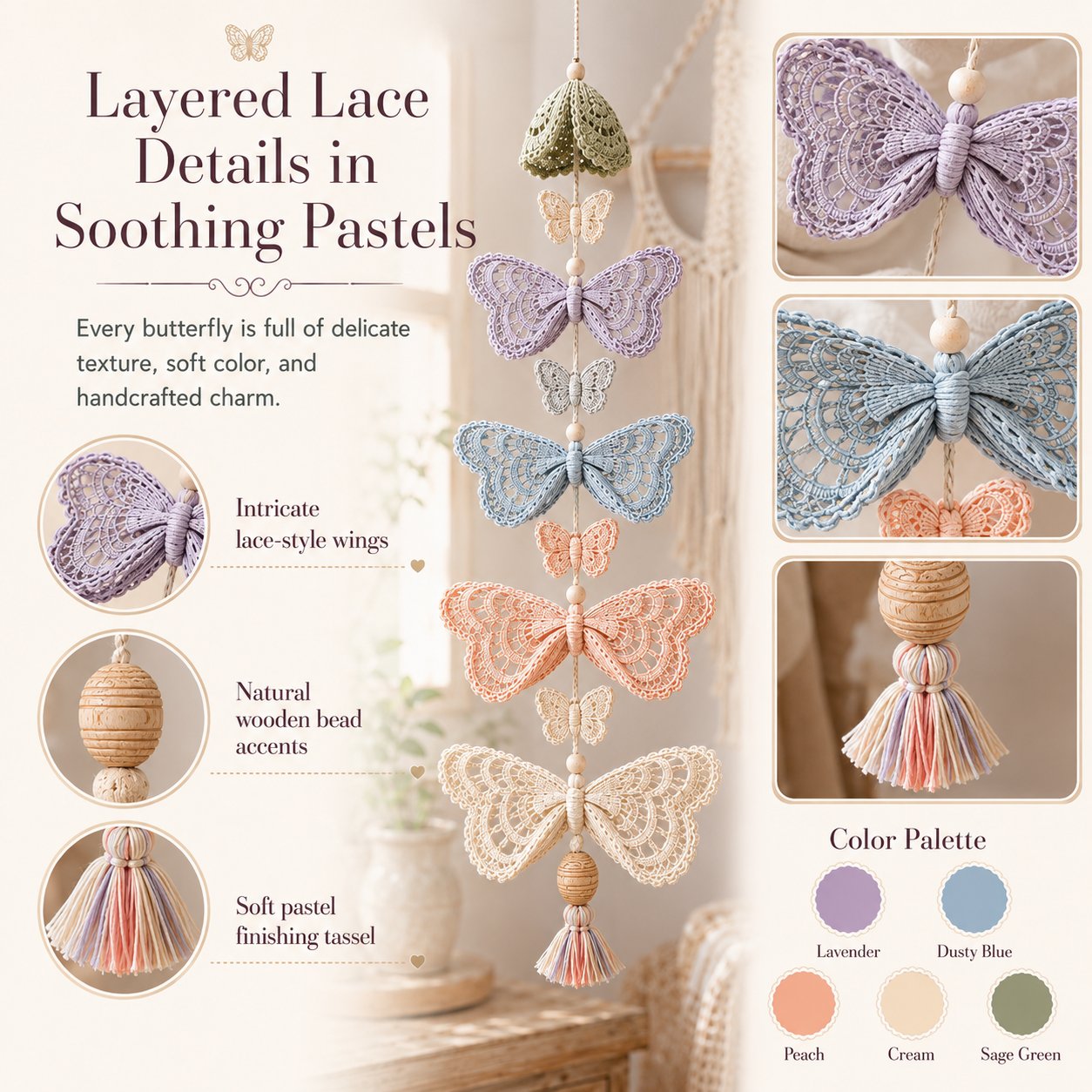 🦋Butterfly Garden Cascade DIY Crochet Kit