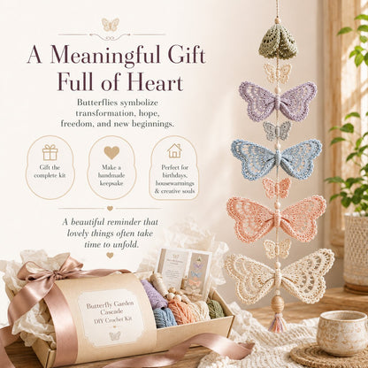 🦋Butterfly Garden Cascade DIY Crochet Kit