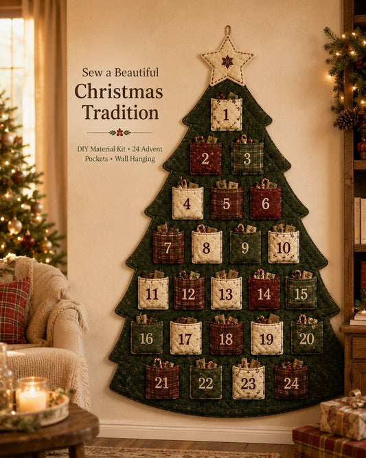🎄✨DIY 24-Pocket Fabric Christmas Advent Tree Kit(📦 Buy 2 Free Shipping)