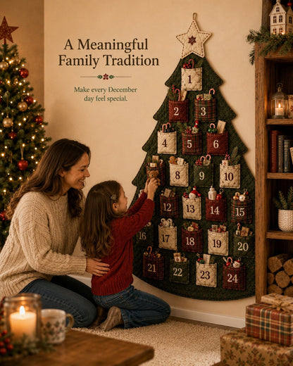 🎄✨DIY 24-Pocket Fabric Christmas Advent Tree Kit(📦 Buy 2 Free Shipping)