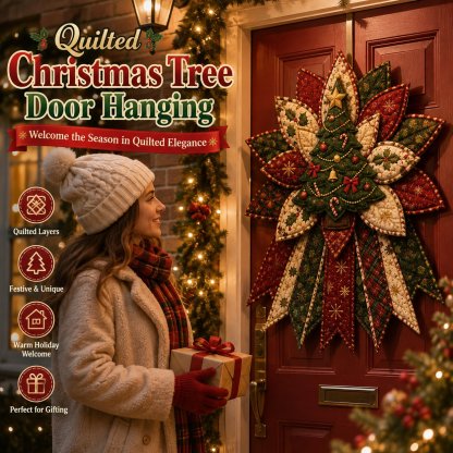 🎉 Holiday Celebration 50% OFF 🎄 – Festive Quilted Christmas Door Hanging DIY Sewing Kit