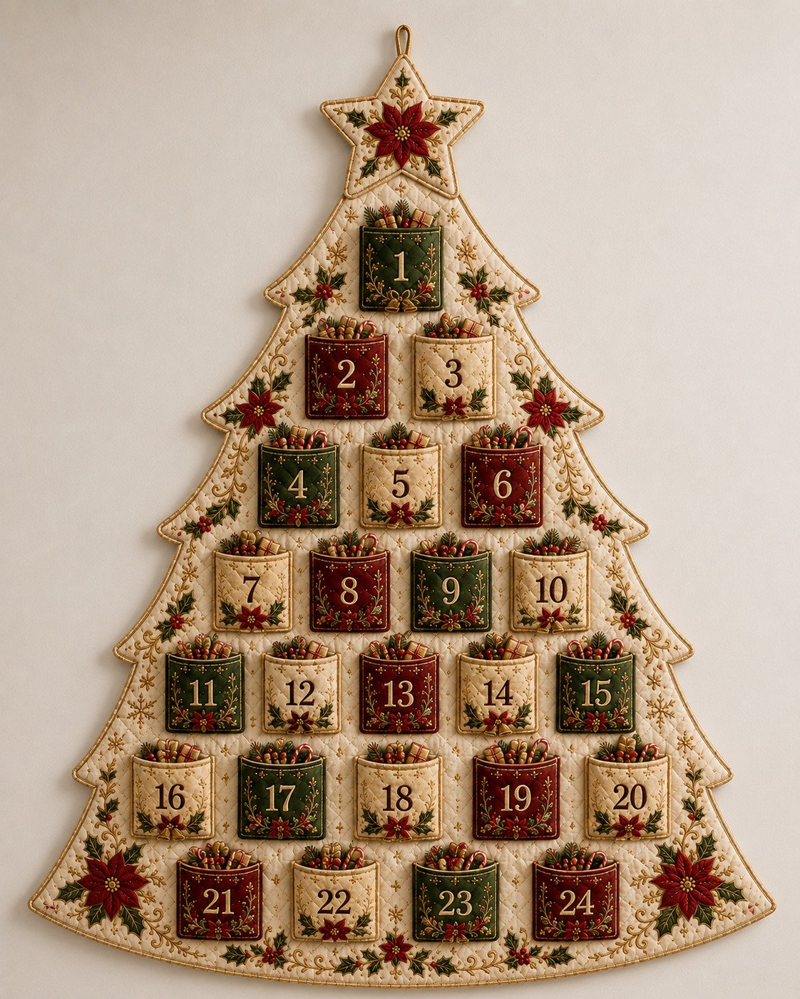 🎄✨DIY 24-Pocket Fabric Christmas Advent Tree Kit(📦 Buy 2 Free Shipping)