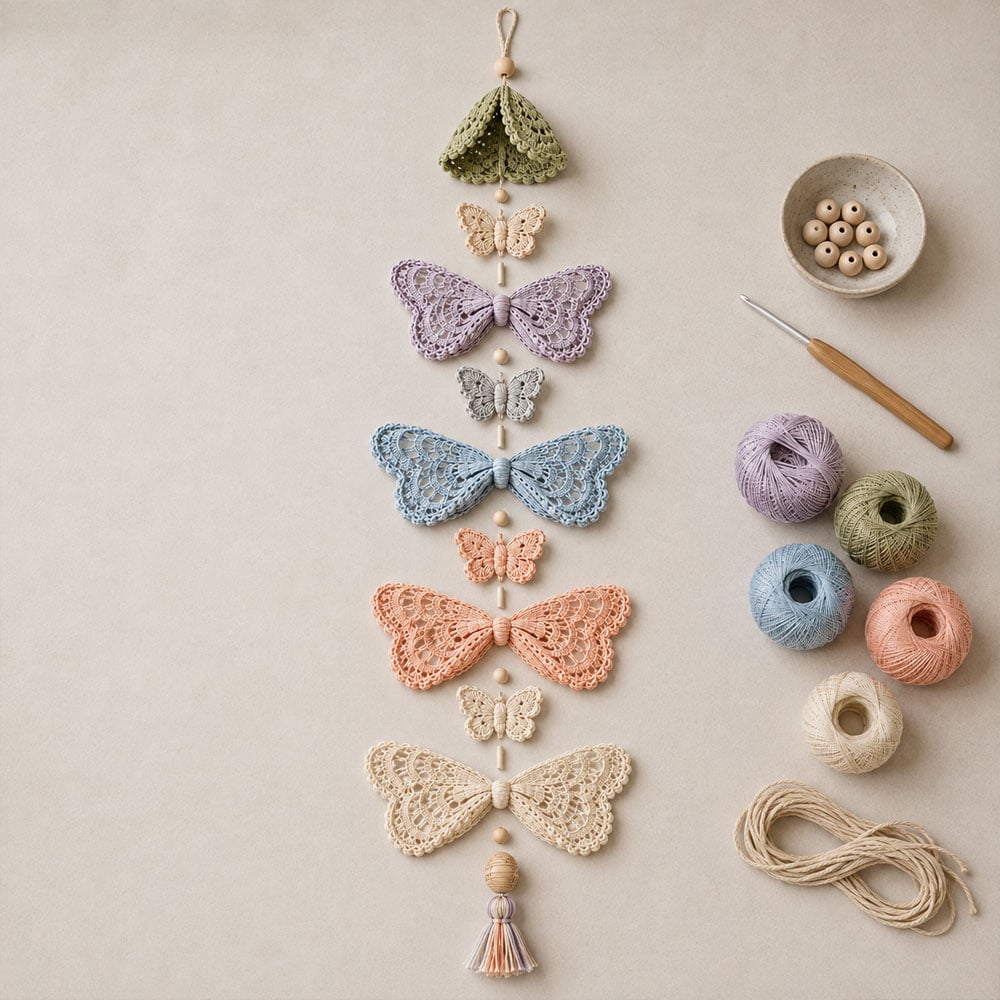 🦋Butterfly Garden Cascade DIY Crochet Kit