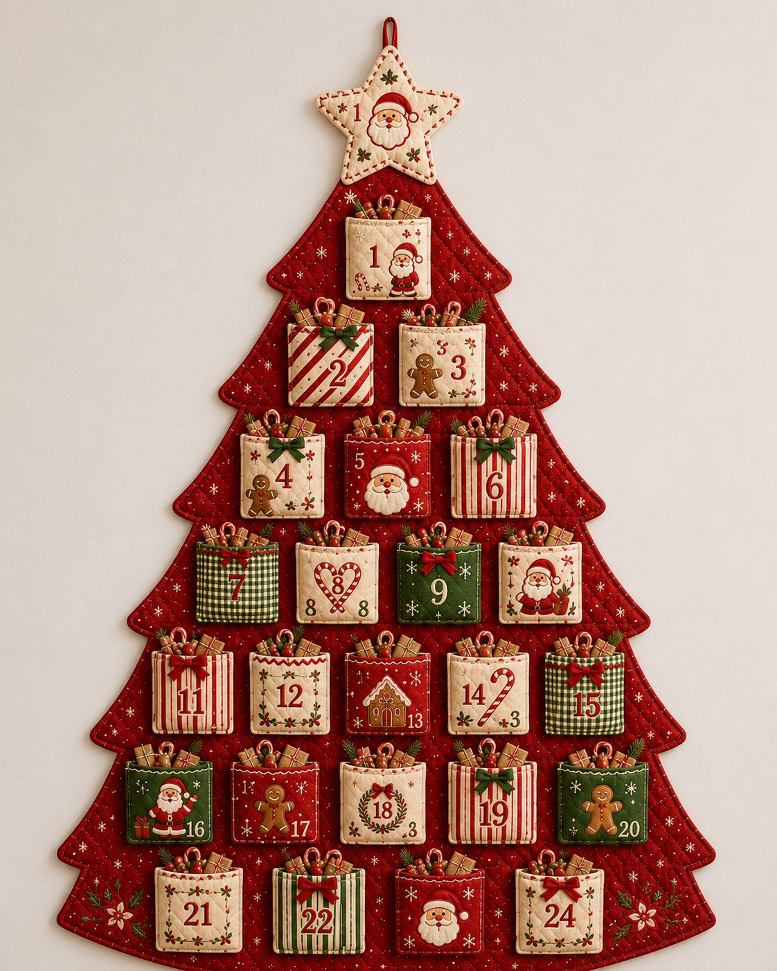 🎄✨DIY 24-Pocket Fabric Christmas Advent Tree Kit(📦 Buy 2 Free Shipping)