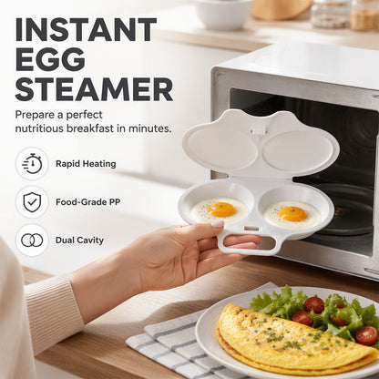 🥚✨Dual Cavity Microwave Egg Poacher – Quick oil‑free cooking, food‑grade PP & versatile. Perfect for busy mornings – healthy breakfast in minutes! ⚡🍳