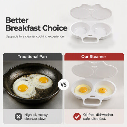 🥚✨Dual Cavity Microwave Egg Poacher – Quick oil‑free cooking, food‑grade PP & versatile. Perfect for busy mornings – healthy breakfast in minutes! ⚡🍳
