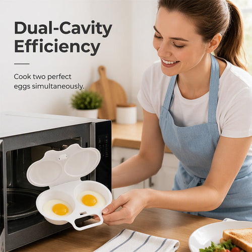 🥚✨Dual Cavity Microwave Egg Poacher – Quick oil‑free cooking, food‑grade PP & versatile. Perfect for busy mornings – healthy breakfast in minutes! ⚡🍳