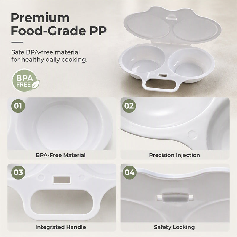 🥚✨Dual Cavity Microwave Egg Poacher – Quick oil‑free cooking, food‑grade PP & versatile. Perfect for busy mornings – healthy breakfast in minutes! ⚡🍳