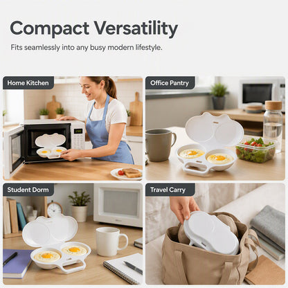 🥚✨Dual Cavity Microwave Egg Poacher – Quick oil‑free cooking, food‑grade PP & versatile. Perfect for busy mornings – healthy breakfast in minutes! ⚡🍳