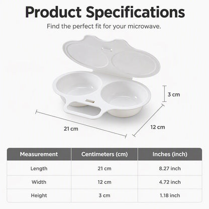 🥚✨Dual Cavity Microwave Egg Poacher – Quick oil‑free cooking, food‑grade PP & versatile. Perfect for busy mornings – healthy breakfast in minutes! ⚡🍳